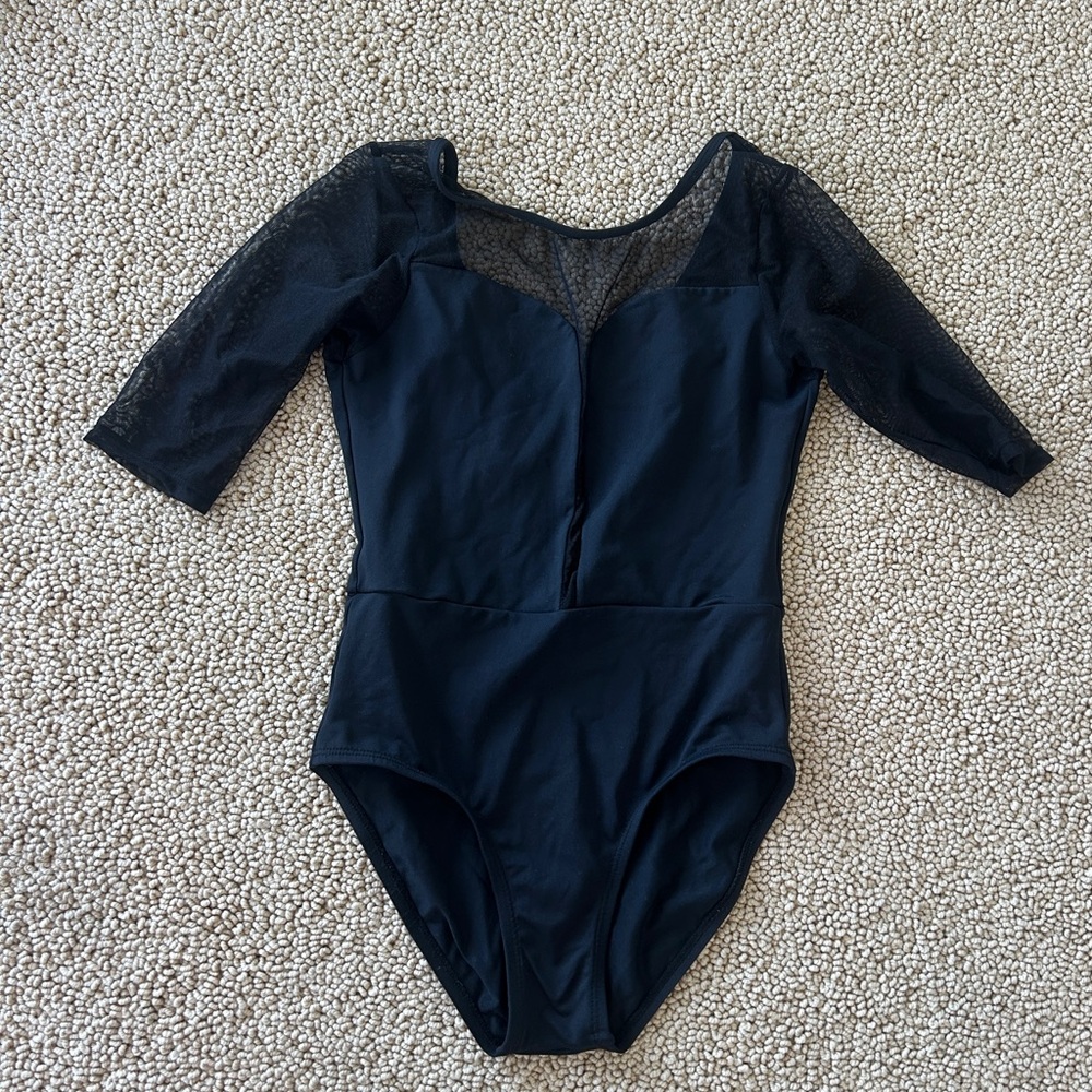 Strut Stuff Black Sleeved Leotard